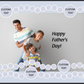 Personalized Father’s Day board game featuring a smiling dad with kids and a custom game path.
